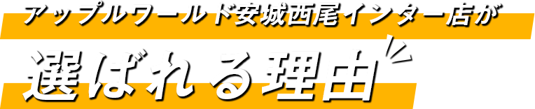 アップルワールド安城西尾インター店が選ばれる理由